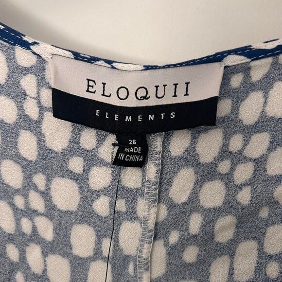 Eloquii Two-Tone Blue & Green Tie-Front Slit Midi Dress – Plus Size 26 Boho Chic - Picture 7 of 8